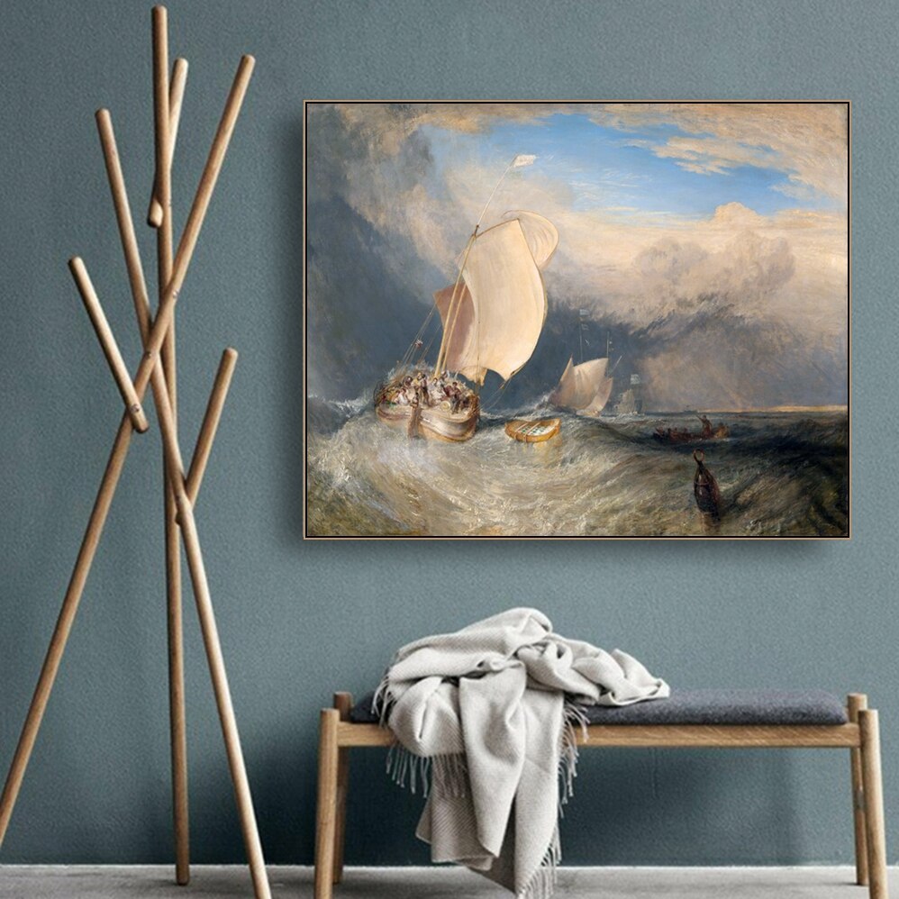 Funeral op Zee Door William Turner Muur Art Canvas Poster en Print Canvas Schilderij Decoratieve Picture voor Woonkamer Thuis decor