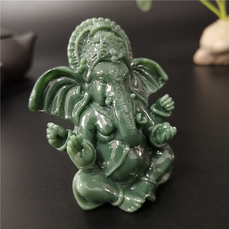 Lord ganesha statue buddha elefant gud skulptur ganesh figurer menneskeskabte jade sten håndværk hjem haven blomsterpotte dekoration