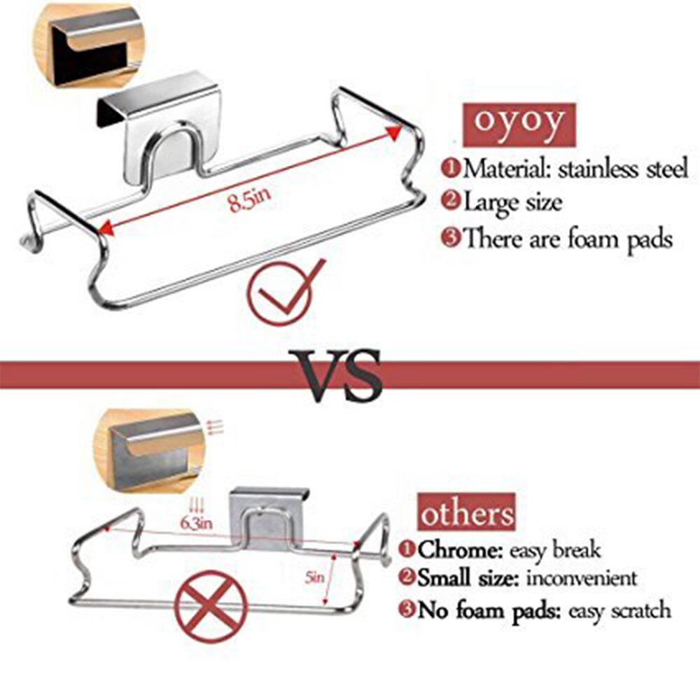 Trash Rack Storage Garbage Bag Holder Cupboard Door Back Kitchen Garbage Rubbish Bag Cabinet Hanging Trash Stainless Steel Rack