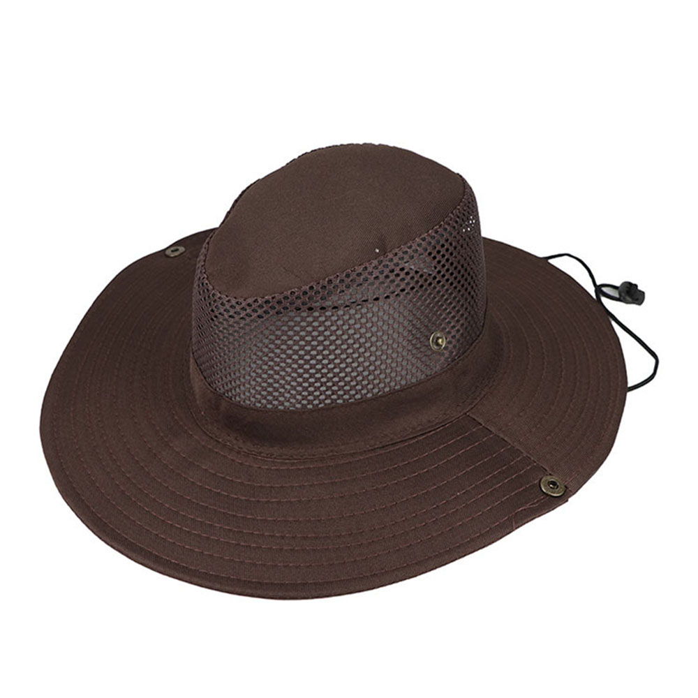Brede Rand Vissen Zon Caps Zomer Mesh Zonnebrandcrème Grote Dakranden Uv-bescherming Voor Camping Hengelen Safari Wandelen Outdoor Activiteit: Bruin