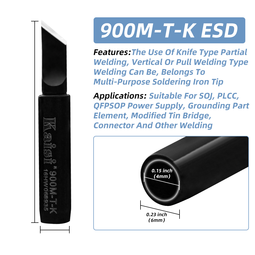 Soldering Iron Tips 4mm X 6.5mm Tool Edge Replacement For Solder Station Tip 900m T Sk Silver 10pcs