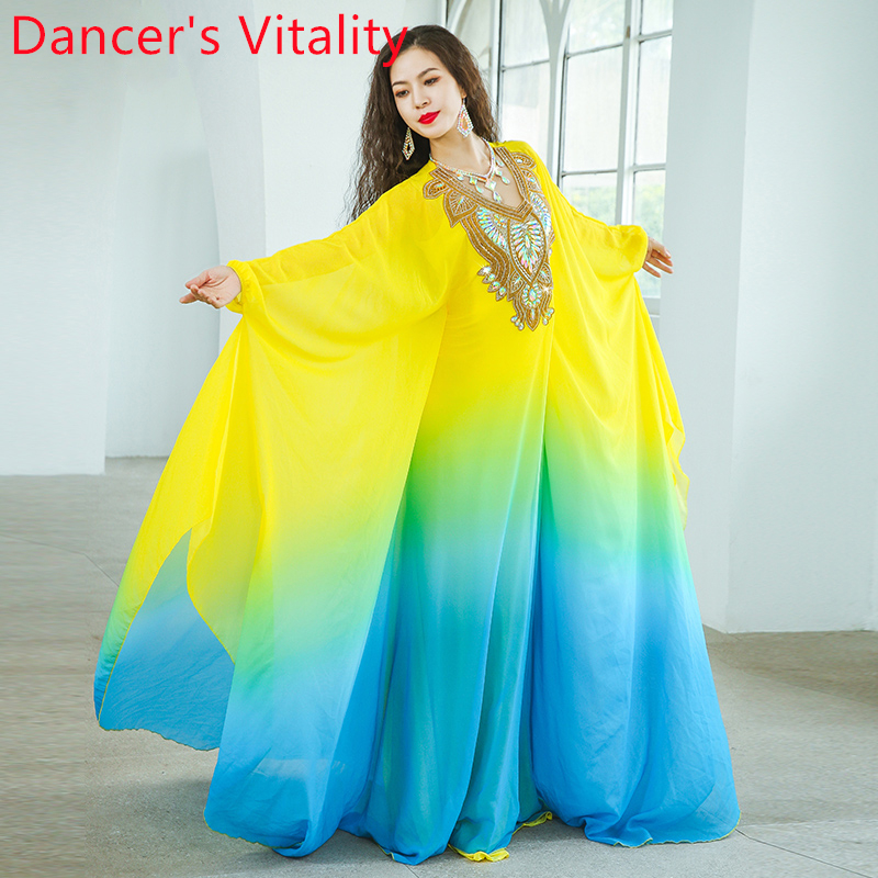 Ropa de actuación de danza del vientre, Túnica de Khaleegy de Bellydance para ropa de baile mujer, vestido de Swing de pelo, ropa de Baile Oriental