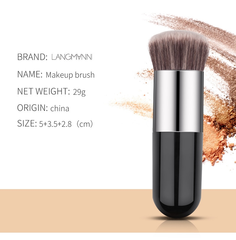 1Pcs Houten Foundation Cosmetische Wenkbrauw Oogschaduw Brush Foundation Brush Draagbare Professionele Zachte Make-Up Borstel