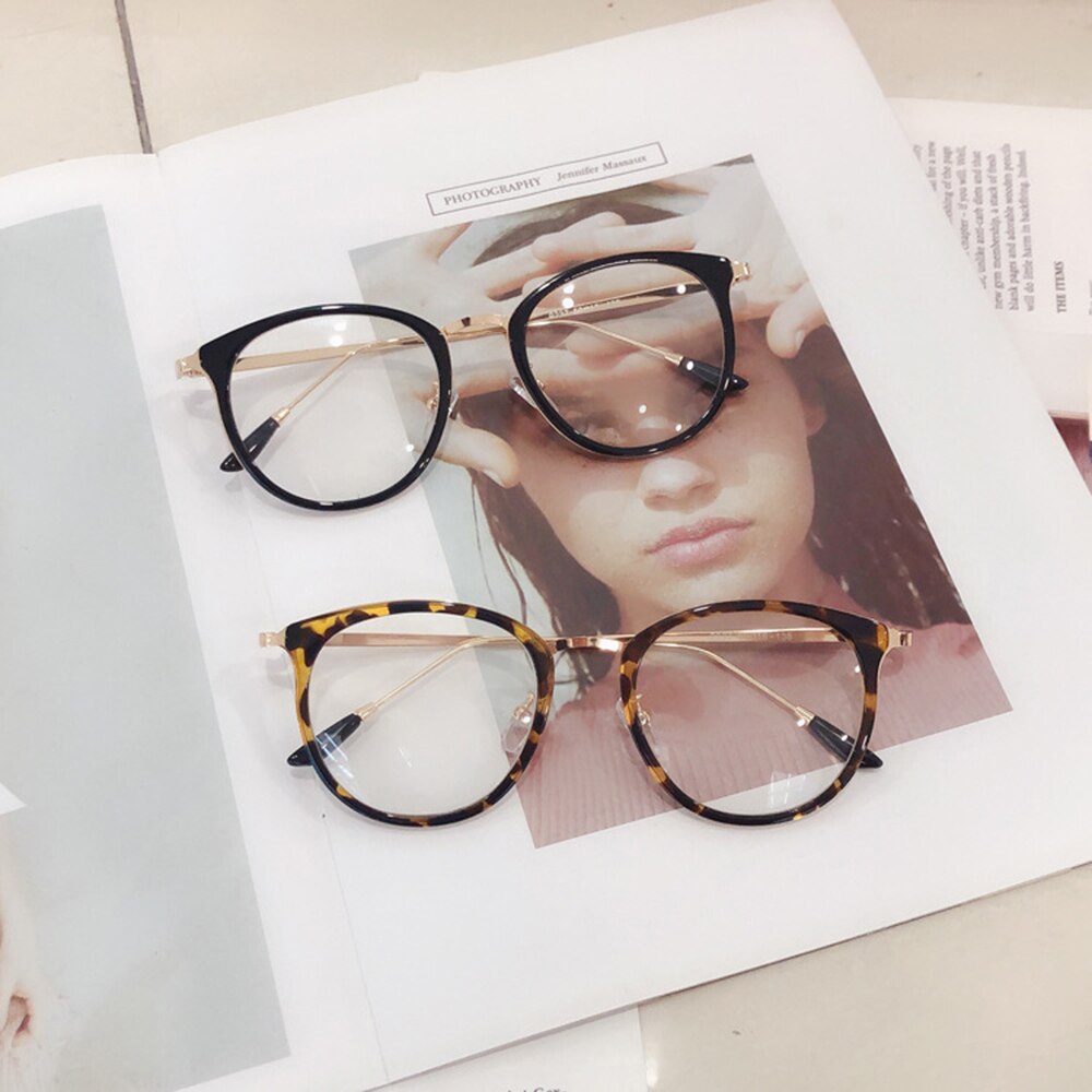 Montura de gafas redondas de gran tamaño para mujer y hombre, lentes ópticas transparentes de estilo Vintage, con luz azul, para miopía, 1 Uds.