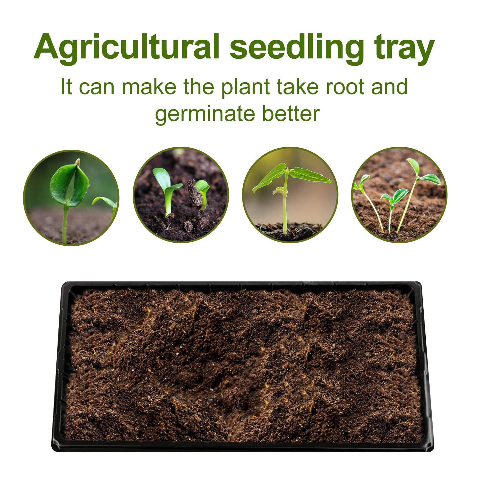 Bandeja de plántulas para invernadero, placa de cultivo, bandejas de brotes de siembra, Base de semillas sin suelo, caja de cría, bandeja de vivero para germinación de plantas