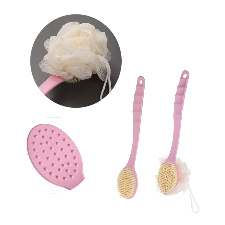 Back Body Bath Brush Shower Sponge Scrubber Brushes With Handle Exfoliating Scrub Skin Massager Exfoliation Bathroom Brush