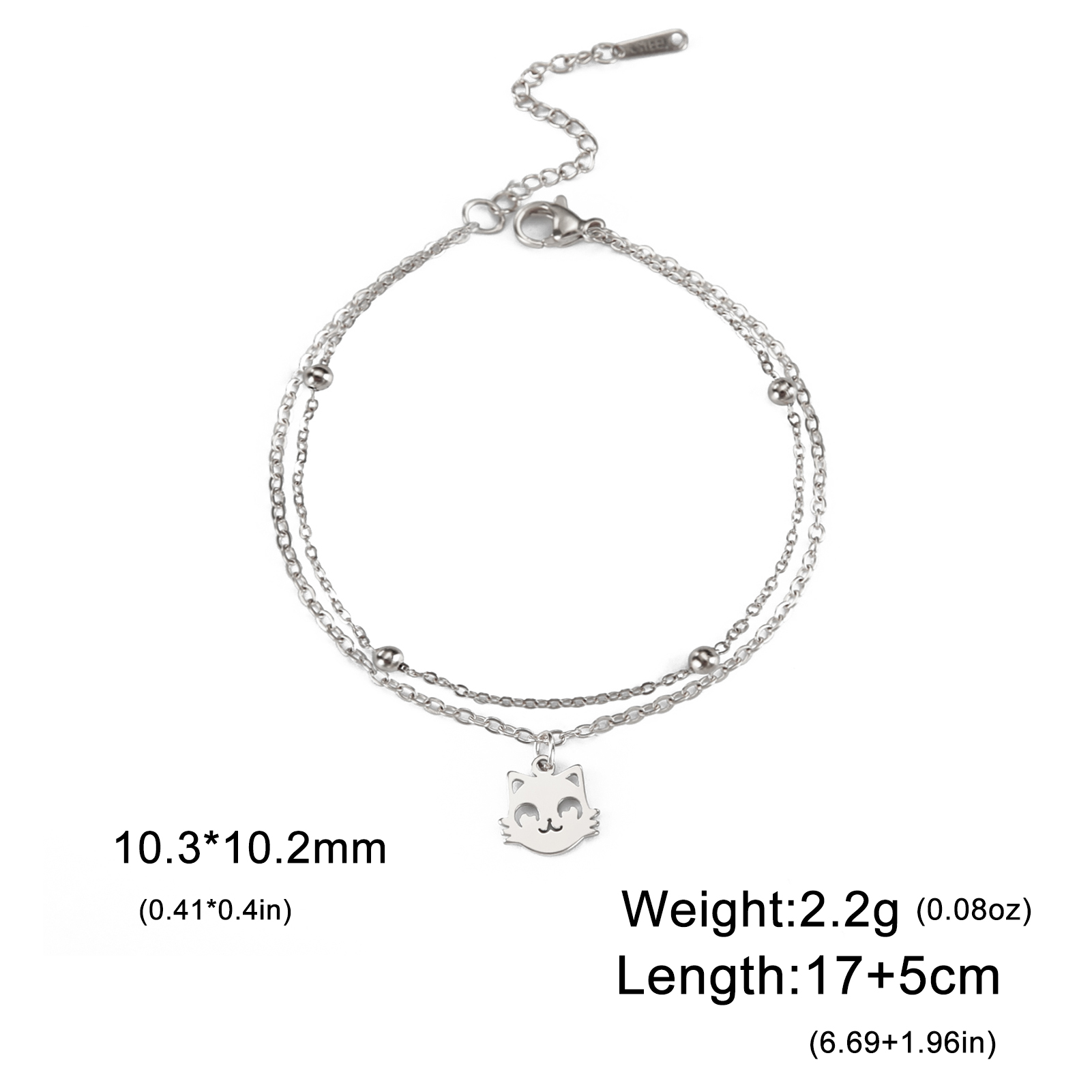 Teamer Roestvrij Staal Hond Paw Bedelarmband Bohemia Schattige Olifant Kat Hoofd Armbanden Voor Vrouwen Feest Sieraden Moeder 'S Dag Cadeau: Bruingeel