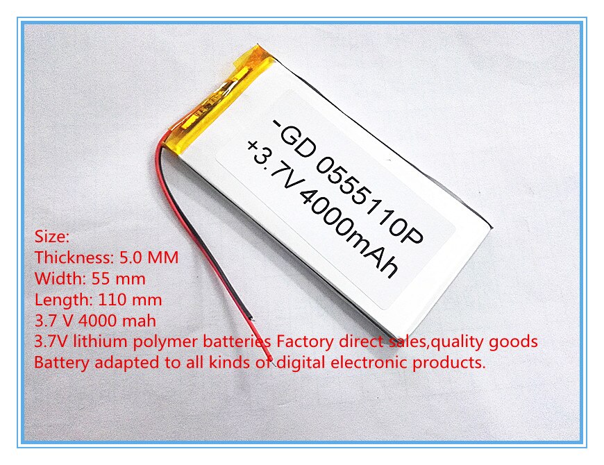 3.7 V lithium polymeer batterij 4000 mah grote capaciteit PDA tablet PC MID 5055110