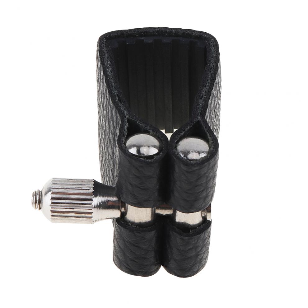 Saxofoon rietbinder duurzame leren rietbinder altsax mondstuk clip down e met zachte rubberen sluiting voor altsaxofoon