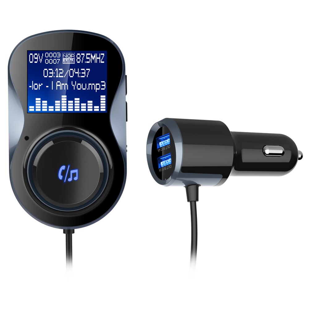 Onever-reproductor de MP3 para coche, Base magnética con Bluetooth, Kit de coche transmisor FM, USB Dual, manos libres, cargador de coche, modulador FM