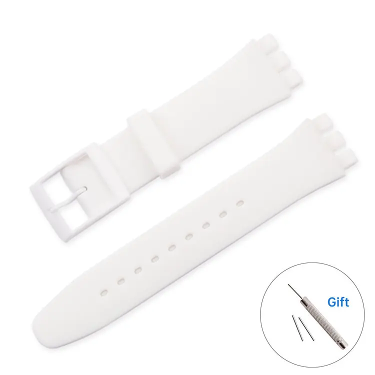 Correas de reloj de resina para hombre, accesorios, pulsera deportiva de goma resistente al agua, correa de silicona de 16, 17, 19, 20mm para Swatch GW164 GB274