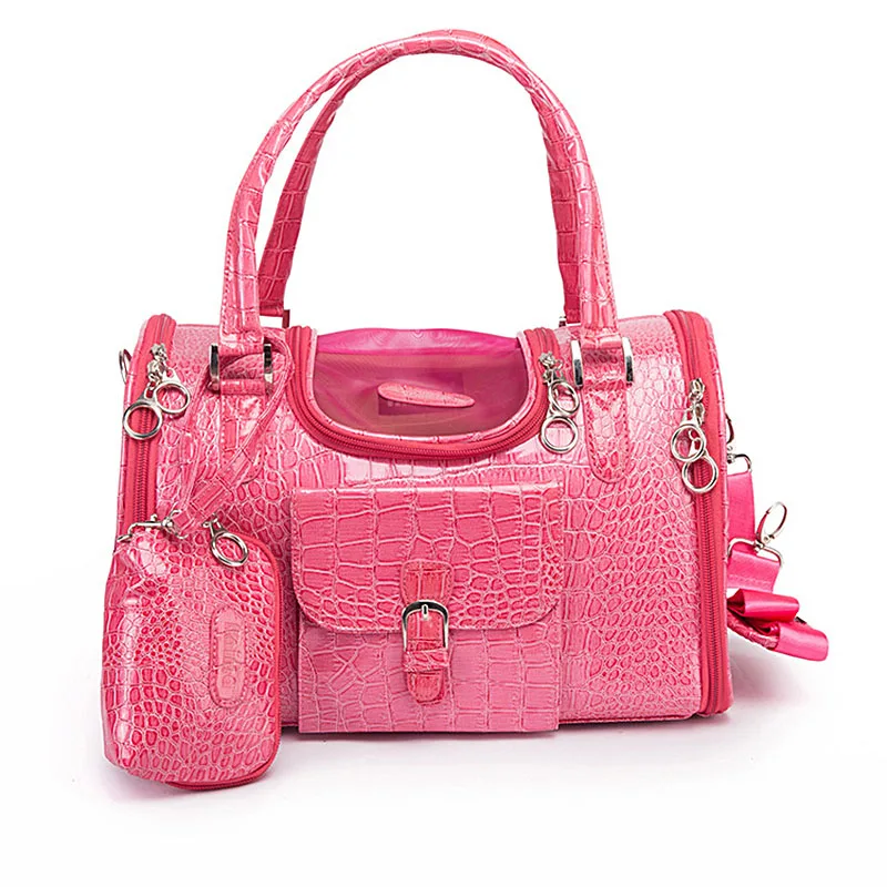 Sac de transport Portable pour animaux de compagnie, chat, chien, avec sac à main, voyage en cuir, petit chien, Chihuahua, Teddy, sac de transport: S / Rouge