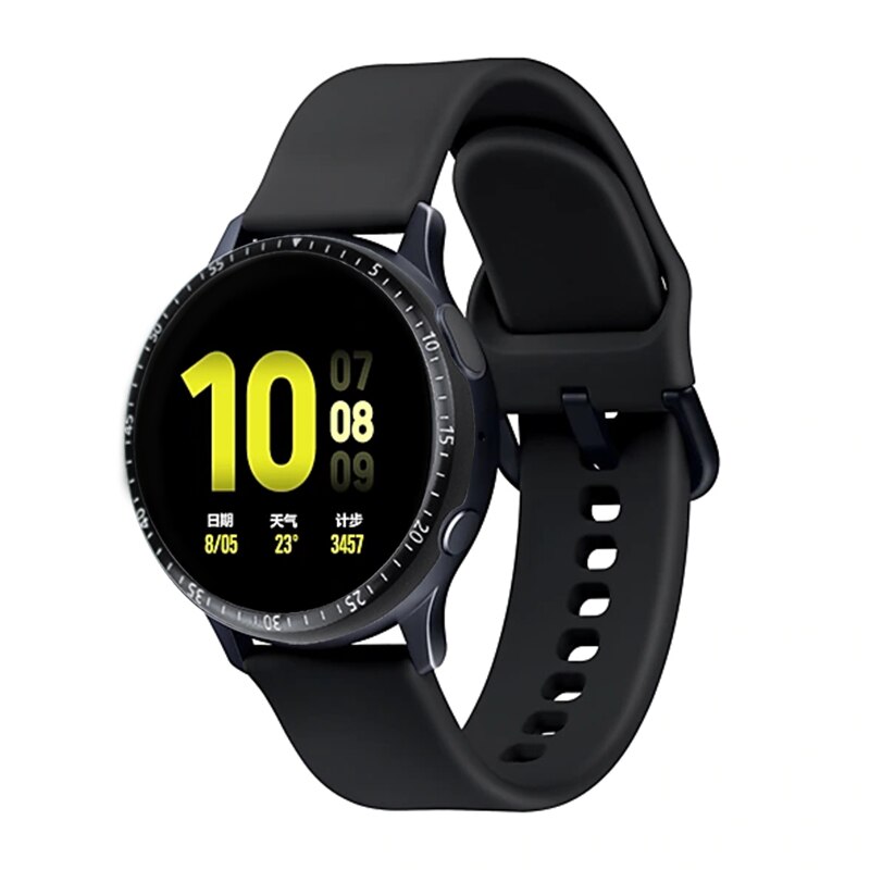 Bezel ring för samsung galaxy watch active 2 40mm 44mm skydd fodral fodral sport lim metall stötfångartillbehör aktiv 2 40