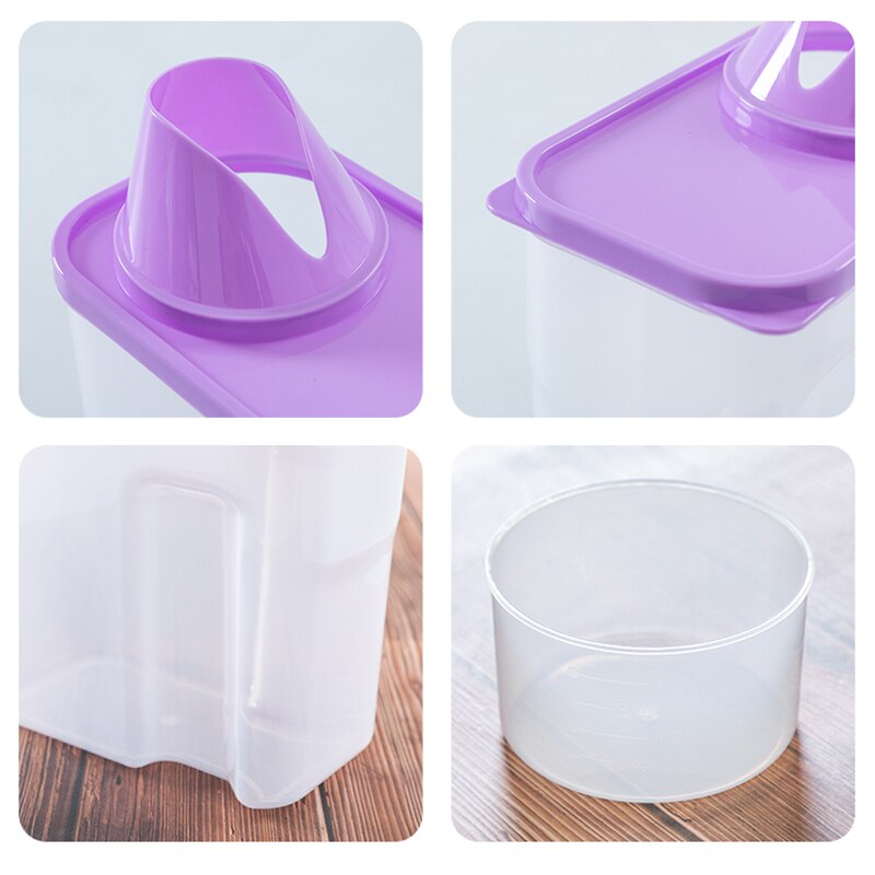 Plastic washing powder storage box for household transparent covered laundry container tank mx7111743