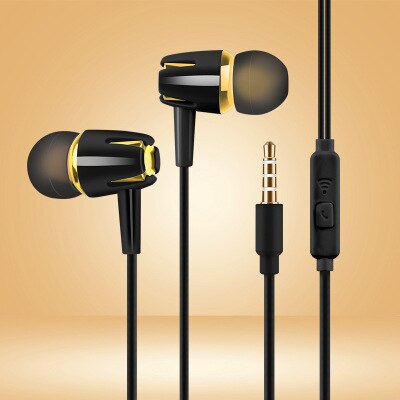 In ear phones wired Earphone E18 Adjustable volume pause/play For Huawei xiaomi Honor 3.5mm earbuds wire Headset for smartphone: Black