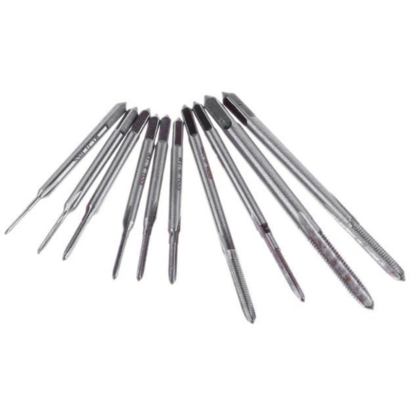 11 stk/parti  m1 m1.2 m1.4 m1.6 m1.7 m1.8 m2 m2.5 m3 m3.5 mini skrue hane sæt hånd tap gevind wire tapning gevindskæring haner angreb