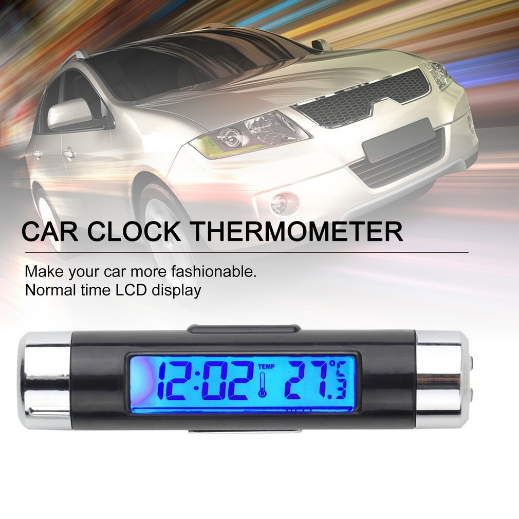 1pcs Car Digital Clock &amp; Temperature Display Electronic Clock Thermometer Auto Electronic Clock LED Backlight Digital Display