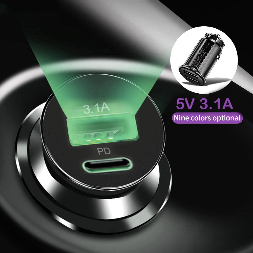Ładowarka samochodowa USB do iphone 12 11 30W szybka ładowarka 3.0 szybka ładowarka do Xiaomi Auto typ C QC PD 3.0 ładowanie telefonu komórkowego