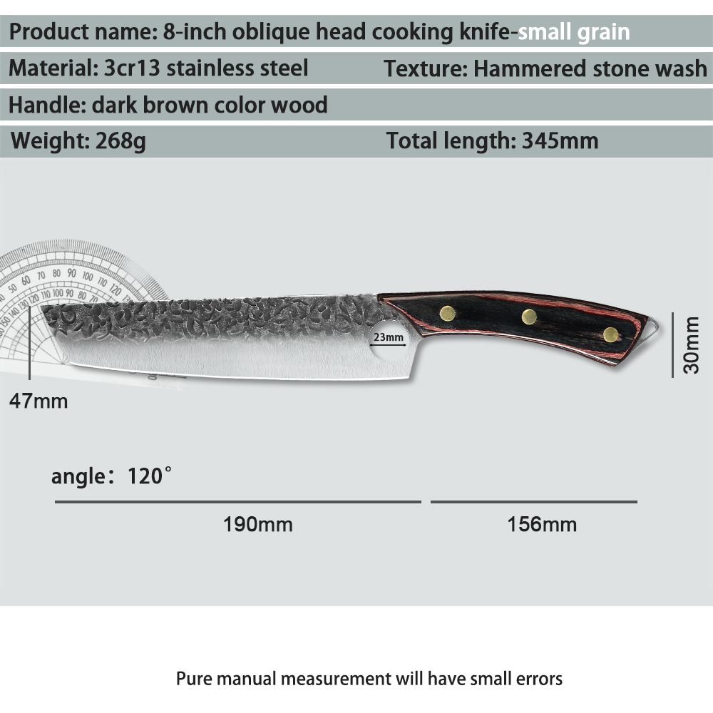 Kitchen Knives Stainless Steel Single Forged Chef Knife Slicing Cleaver Boning Cooking Knife Tool With Full Tang Wooden Handle: J