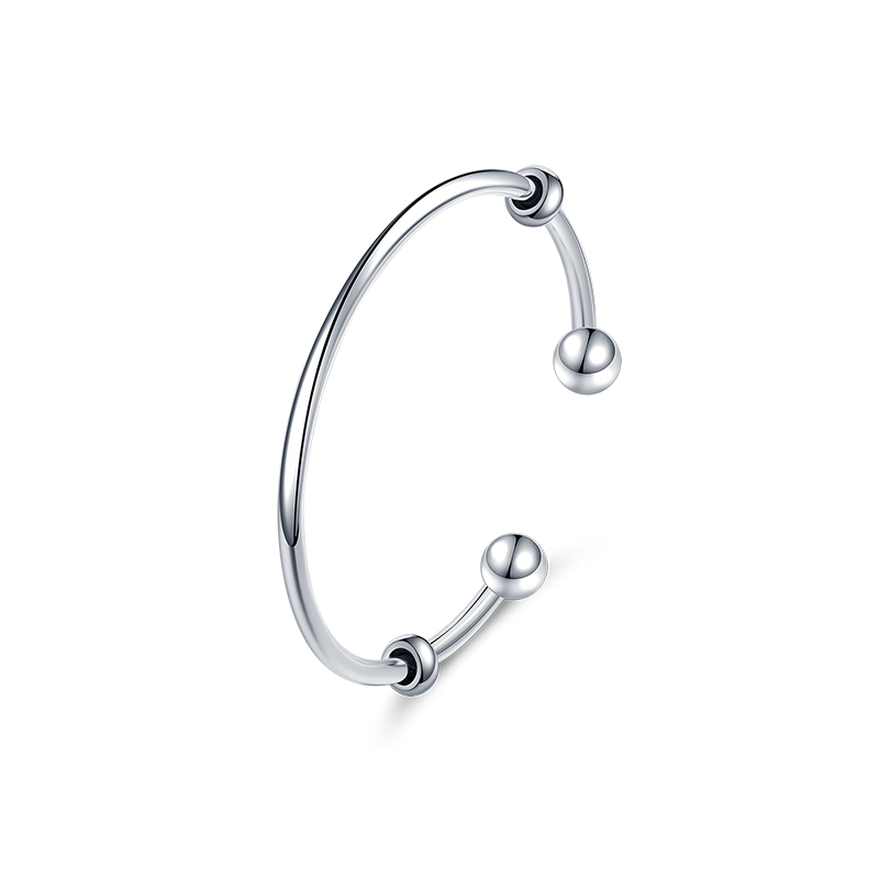 SA SILVERAGE 16,5g 57x50mm Einfache Persönlichkeit Hand Schmuck Original Magie S925 Öffnung Armbinde Weiblichen Sterling Silber perlen