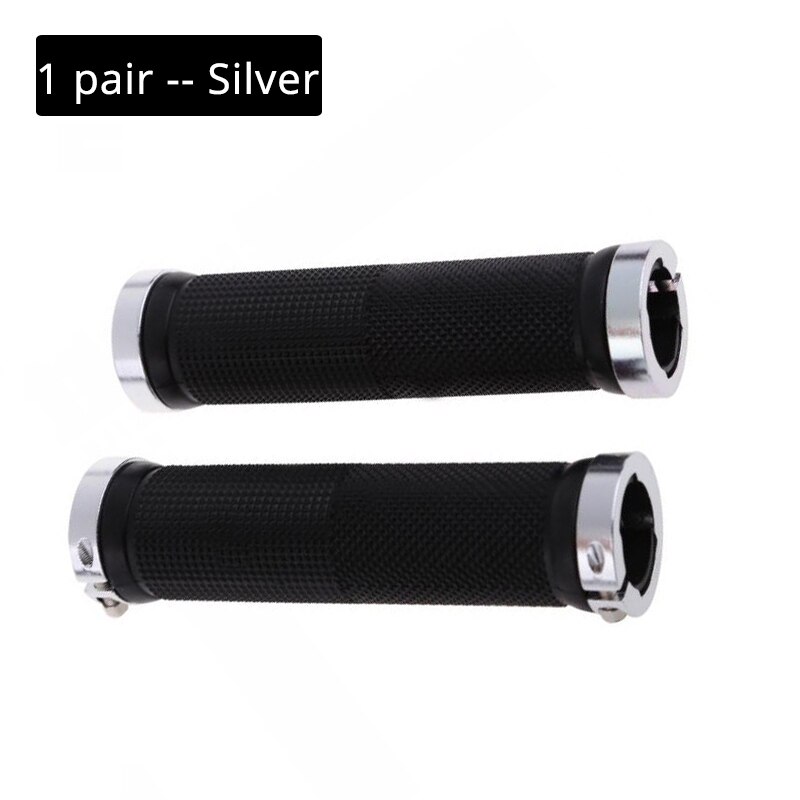 ODI Grips Aluminum Alloy Lock Ring Mountain Bike Grips Silicon Bicycle Handlebar Grip Shock Absorber MTB Bike Handle Bar Part: Model-2-Sliver
