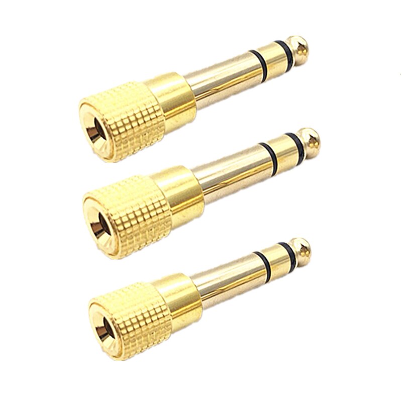 5/3/1Stck Jack 6,35mm Stecker auf 3,5mm Buchse Kopfhörer Verstärker Adapter Mikrofon 6,3 3,5mm Konverter: 3stck