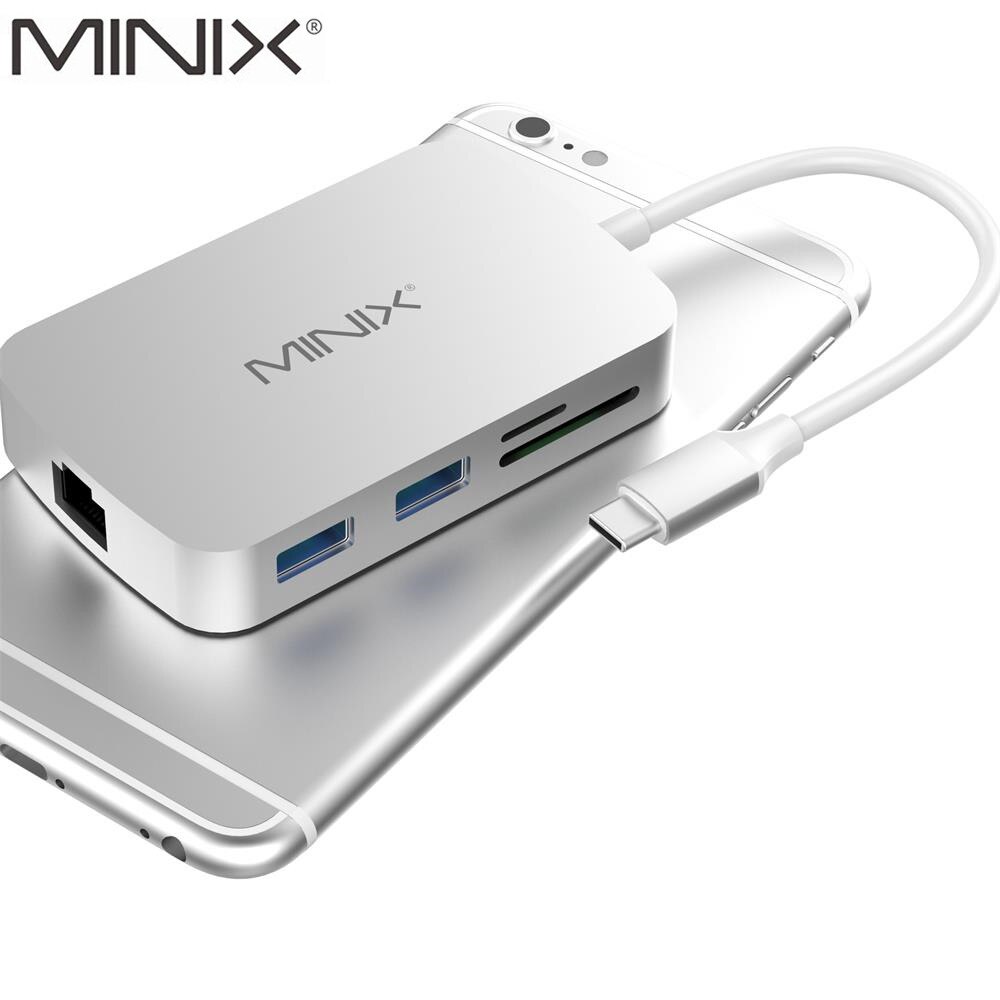 Adattatore multiporta Hub USB MINIX NEO C originale con adattatore Gigabit Ethernet compatibile HDMI USB-C compatibile con MacBook