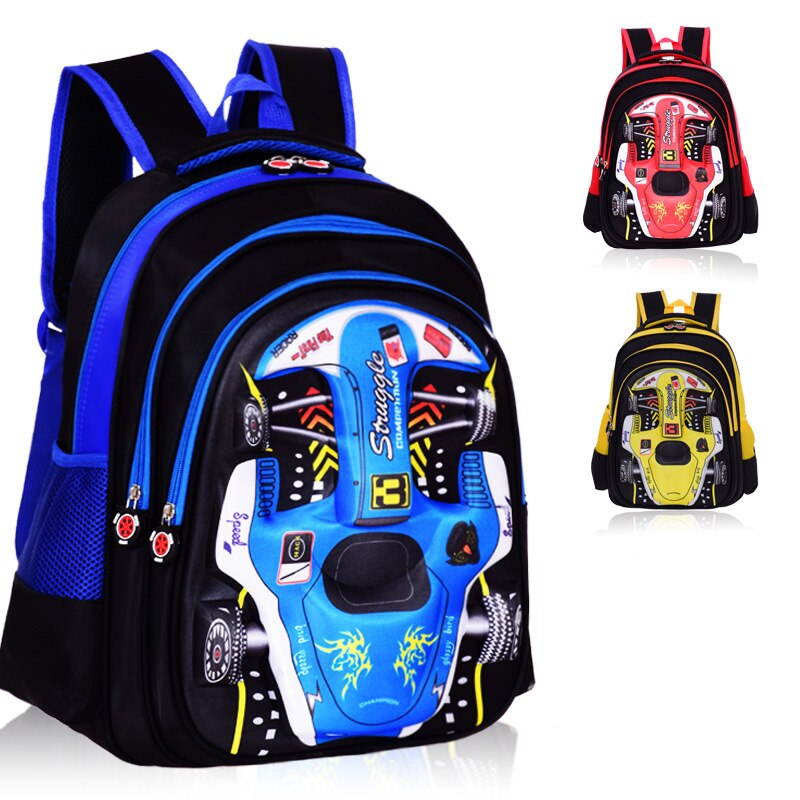 Sac à dos pour enfants sacs d'école primaire dessin animé 3D sacs d'école de voiture pour garçons filles enfants sac à dos sacs d'école Mochila Infantil