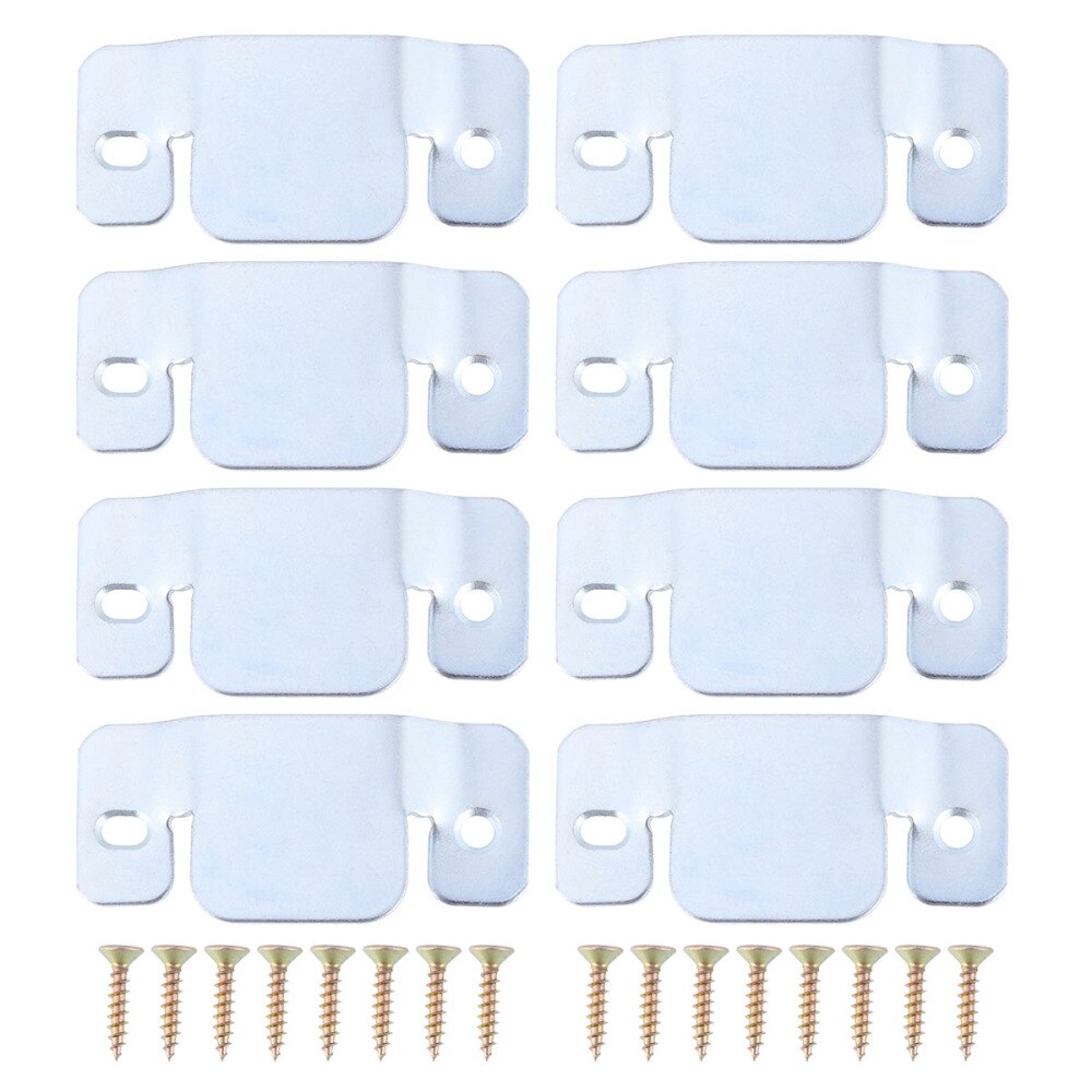 8pcs Universal Sectional Sofa Interlocking Furniture Connector with 16pcs Screws: Silver