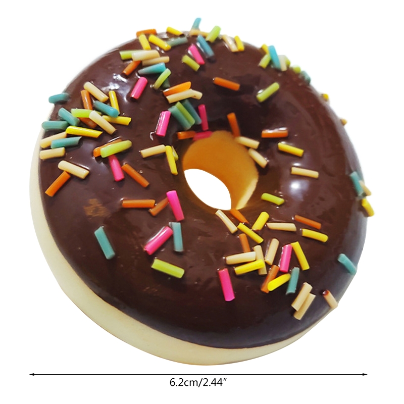 6.2cm künstliche Mini-donuts, squishy-spielzeug, modelllebensmittel, schokoladenkuchenrolle, fotodekorationsrequisiten