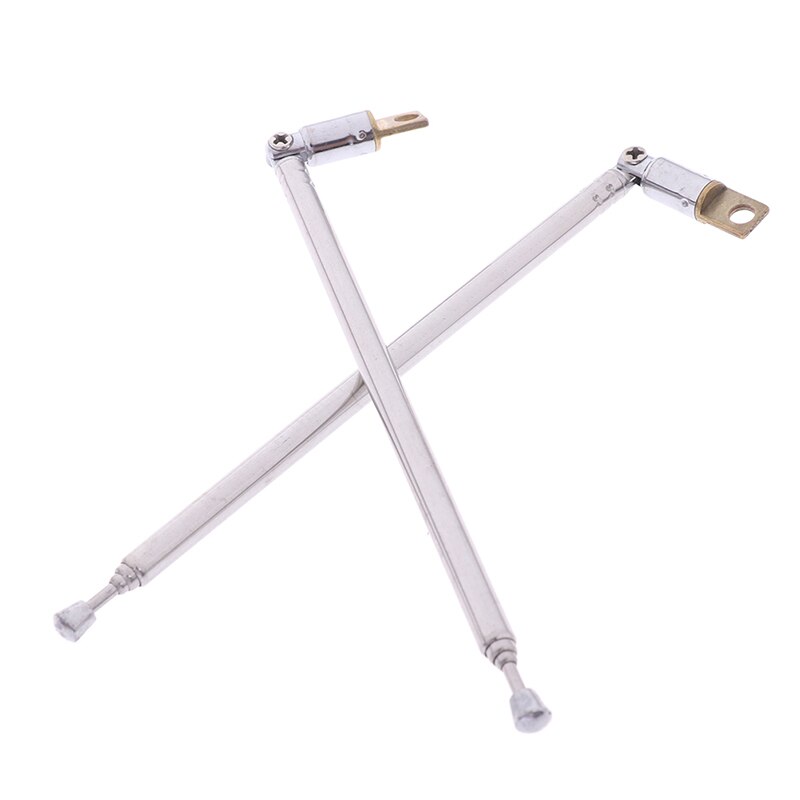 1Pair 37cm 4 Section Telescopic Stainless Steel AM FM Radio Universal Antenna