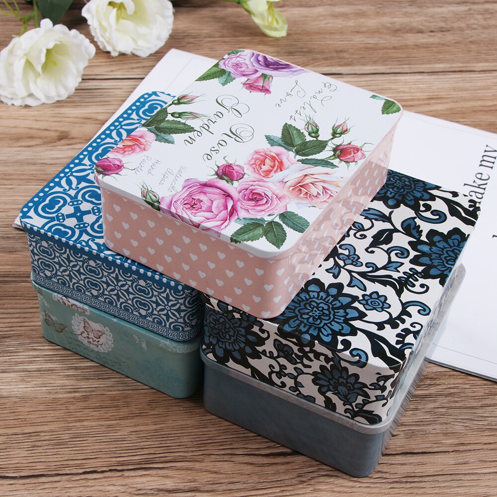 Metal Rectangular Empty Mini Iron Box Portable Containers Small Storage Push-Pull Organizer Candy Pill Cases Cosmetic Tin Boxes