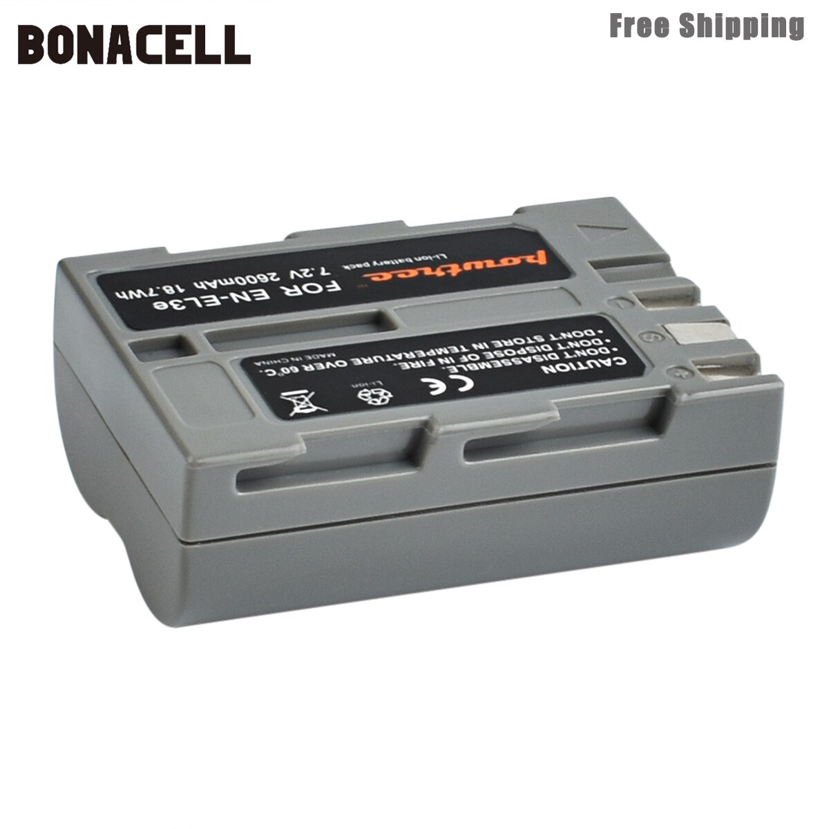 Bonacell – batterie 2600mAh EN-EL3e EN EL3e EL3a ENEL3e, avec double chargeur LCD pour Nikon D300S D300 D100 D200 D700 D70S D80 L50