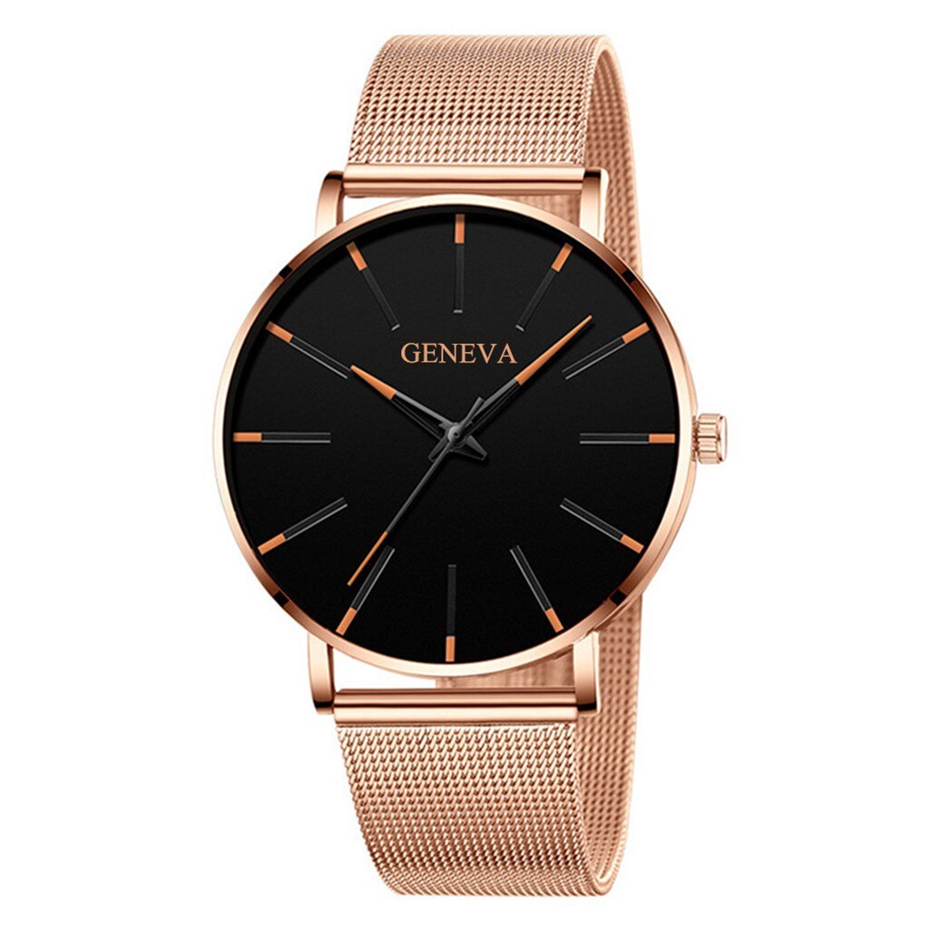 Mannen Mode Ultra Dunne Horloges Minimalistische Eenvoudige Mannen Business Roestvrijstalen Gaas Riem Quartz Horloge Relogio Masculino # Cl: F