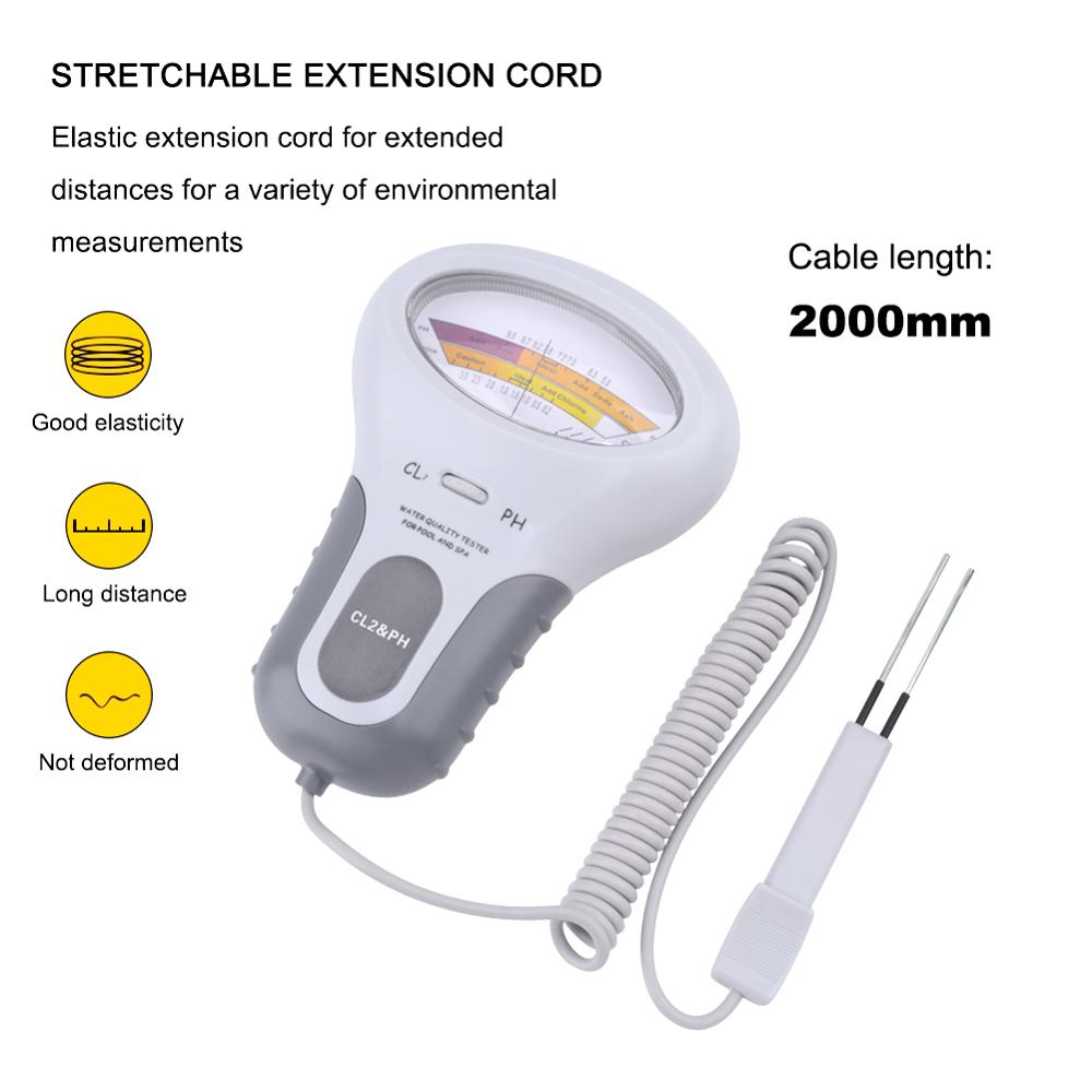 Yieryi-Detector de cloro Residual portátil CL2 y PH, Analizador de del agua para agua potable, Spa, piscina, acuario