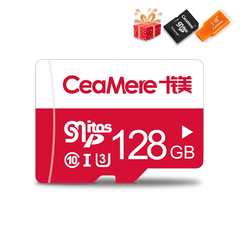 Tarjeta de memoria CeaMere 256GB 128GB 64GB U3 UHS-3 32GB tarjeta Micro sd Class10 UHS-1 tarjeta de memoria flash Microsd TF/SD para tableta: 128 GB