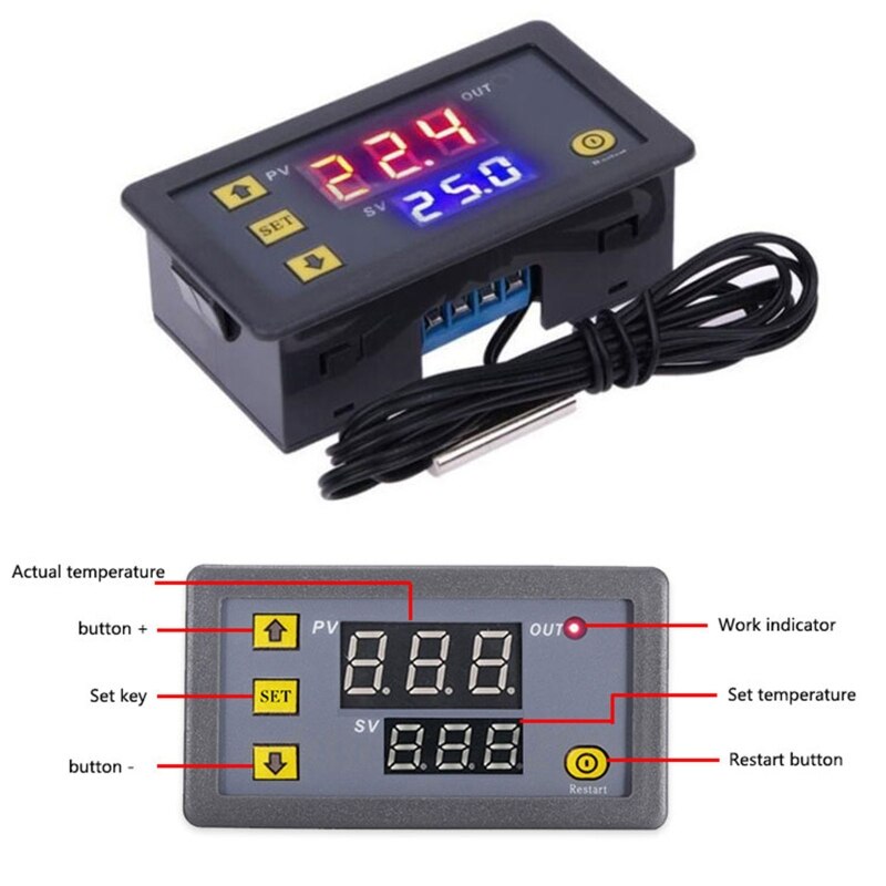 Switchable - 20℃-100℃ Digital Temperature Controller Electronic Thermostat for BBQ Grill Smoker Oven Stove Beer Brewing