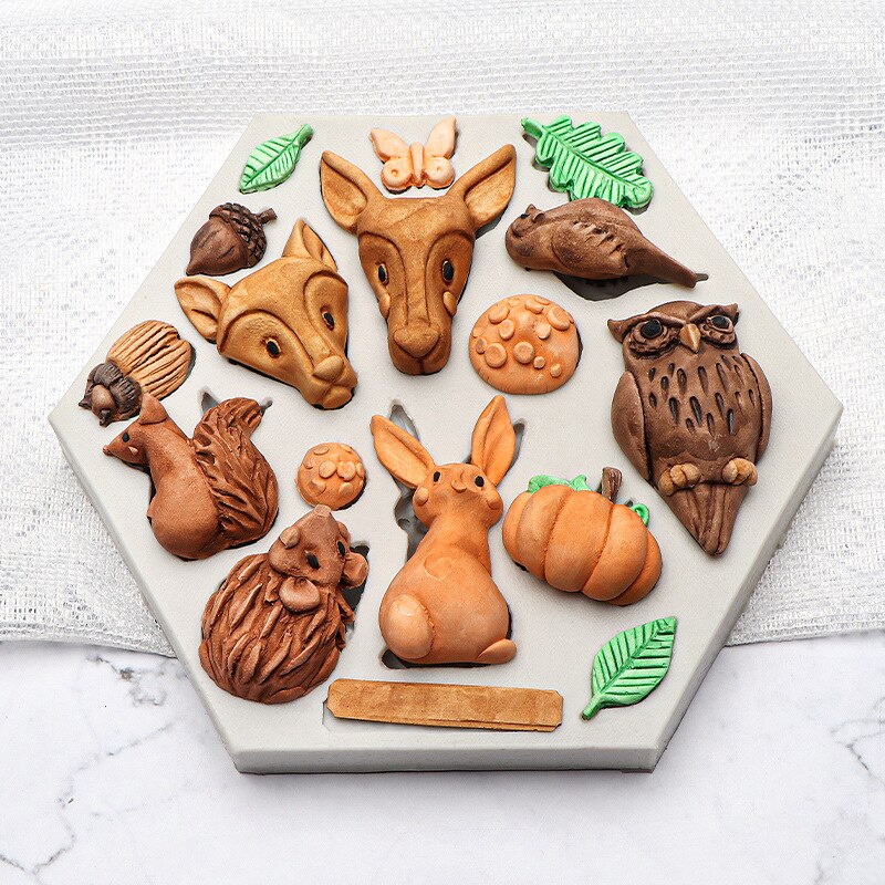 Fondant Animal Silicone Mold 3D Safari Cookie Baking Mold Silicone Baking Pan for Pastry Cake Decoration Kitchen Accessories