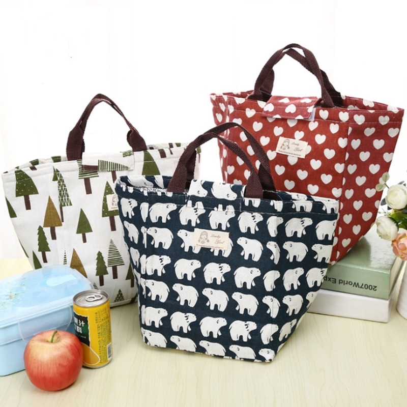 Female Lunch Food Box Bag Insulated Thermal Food Picnic Lunch Bags For Women Kids Men Cooler Tote Bag Case