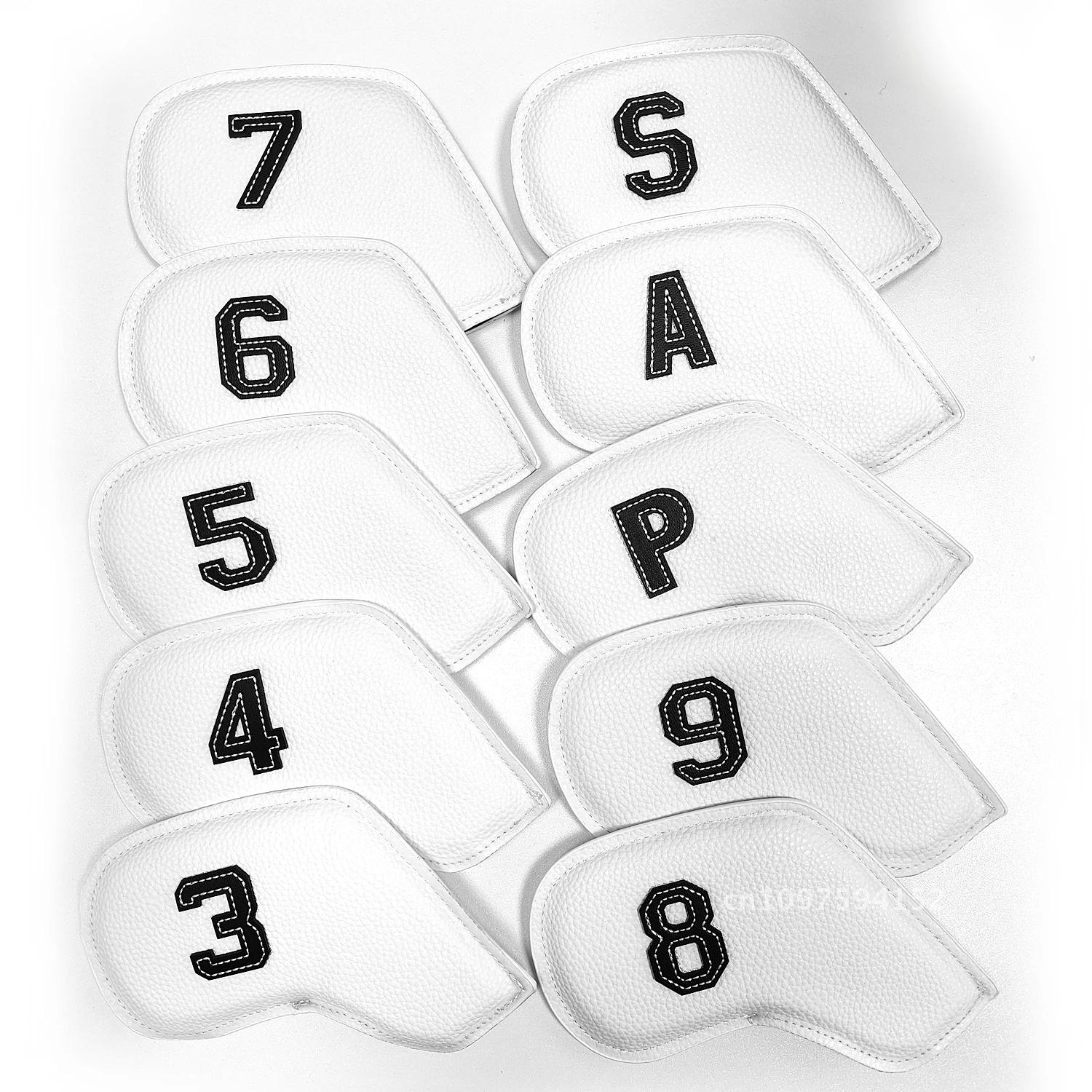 10 unids/set cubierta de cabeza de hierro de Golf 3-9,P,S,A, cubierta de número entrenamiento bordado Club Golf accesorios de equipo deportivo