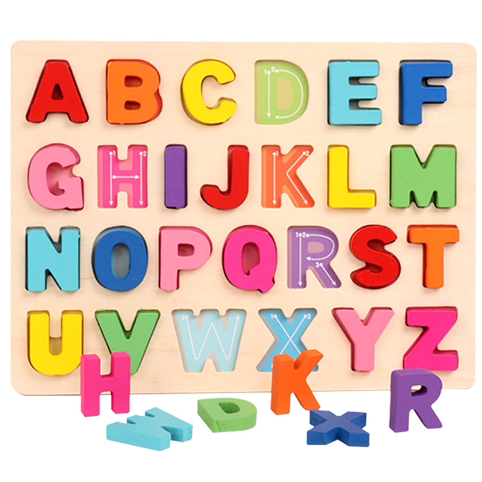 Leave The Letter Puzzle, ABC Wooden Puzzle Board Perfect Toy For Boys