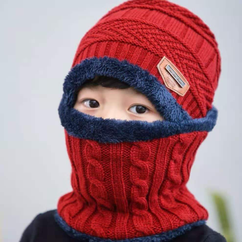 Kid Beanies Cap Scarf Set Kid Plush Ball Baby Girls Scarf Set Winter Warm Caps For Boys Girls 2-6 years old: F