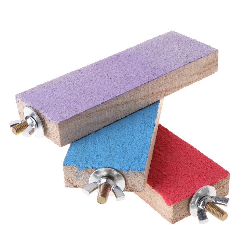 Accesorios para pájaros y mascotas de colores para pájaro de mascota jaula Perches soporte plataforma pata molienda limpio para juguetes loro periquito masticar juguete: S