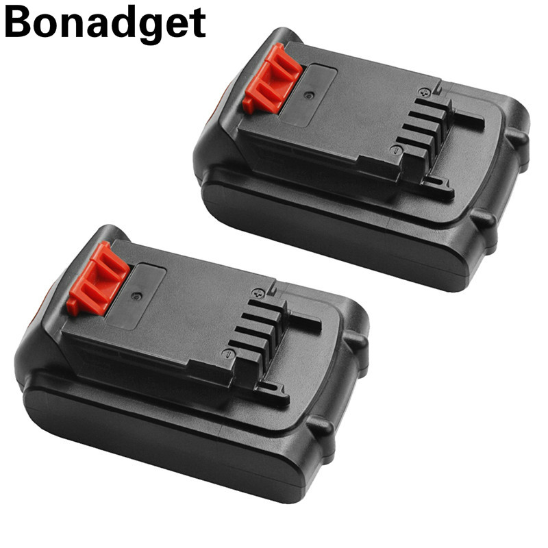 Bonadget 2Pcs 18 V/20 V 2000 Mah Li-Ion Oplaadbare Batterij Power Tool Vervangende Batterij Voor Black & decker LB20 LBX20 LBXR20
