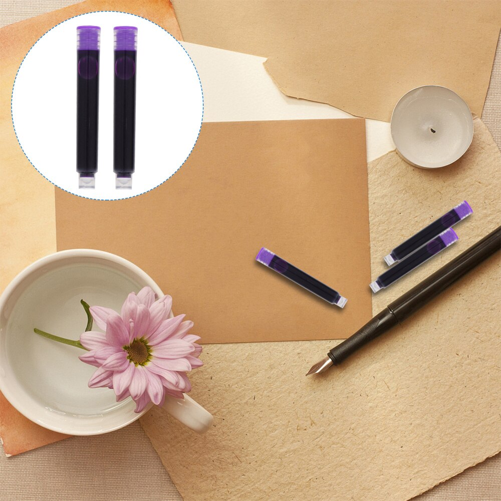 50Pcs Uitwisbare Inkt Cartridge Wegwerp Duurzaam Fontein Tekening Pen Inkt: Purple