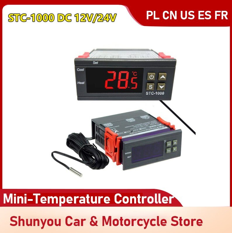 Digitale Temperatuurregelaar Thermostaat Thermoregulator Incubator Relais Led 10A Verwarming Cooling STC-1000 Stc 1000 12V 24V 220V