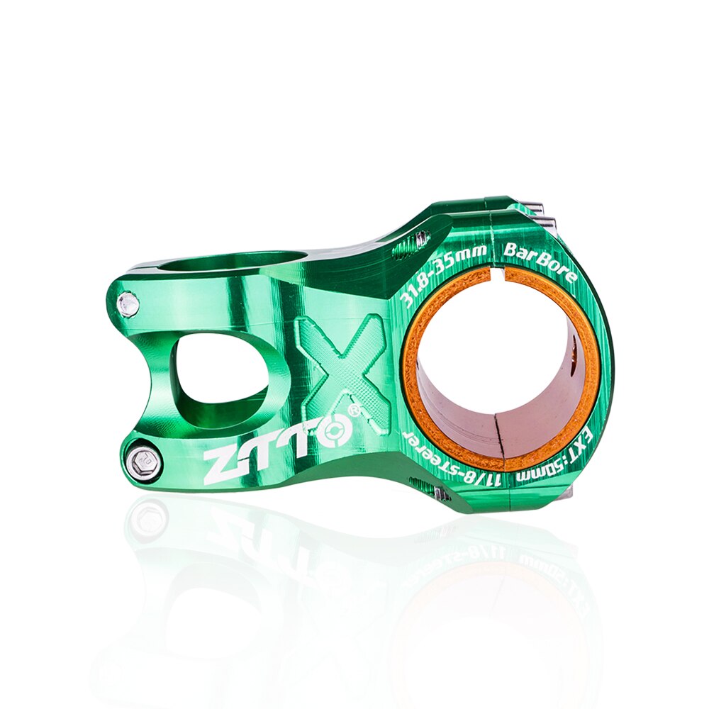 ZTTO MTB Attacco Manubrio CNC IN Lega di ALLUMINIO ad Alta Resistenza Leggero 0 gradi Aumento DH AM Enduro Per 35mm / 31.8 millimetri Manubrio Della Bici: 50mm Green