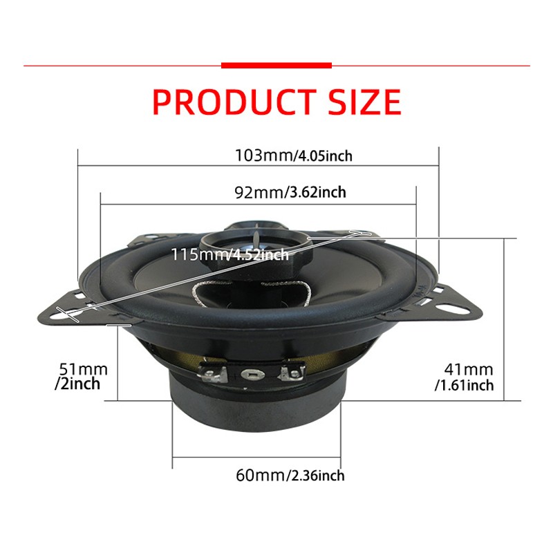 2 stks (2X280 W) 560 W 4 Inch HiFi Auto Luidsprekers HD Audio 3 Manier Coaxiale Luidsprekers Full Range Stereo Subwoofer Autodeur Luidspreker