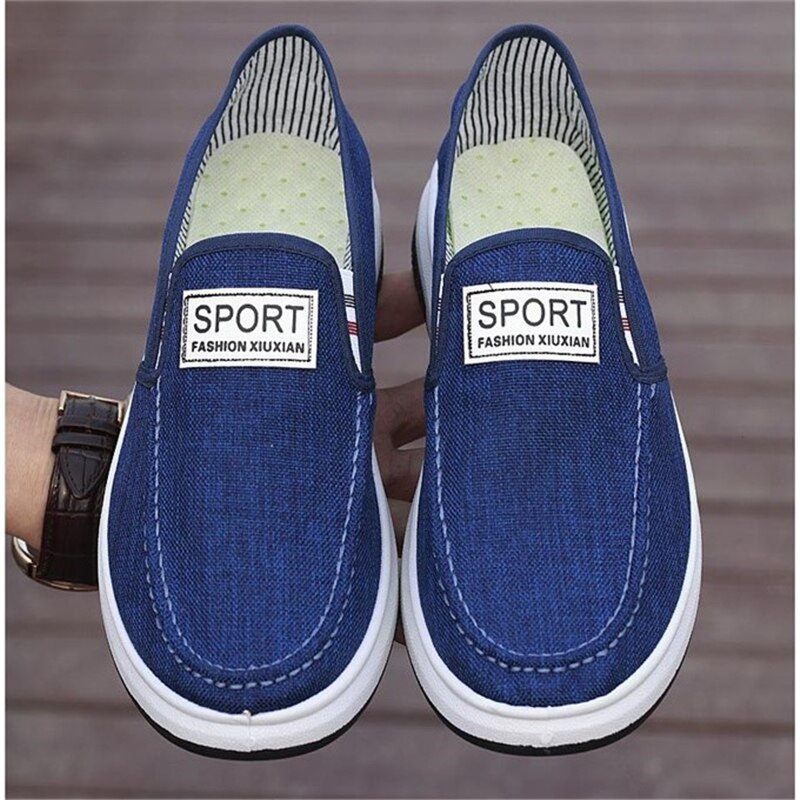 Cresfimix Chaussures Hommes masculine grande taille confort sans lacet toile Chaussures Hommes décontracté gris printemps & eté mocassins B5717