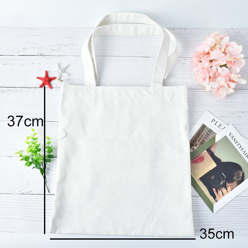 1 pièces Portable simple usage réutilisable style blanc/noir shopping coton sac toile sac fourre-tout pour femme